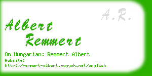 albert remmert business card